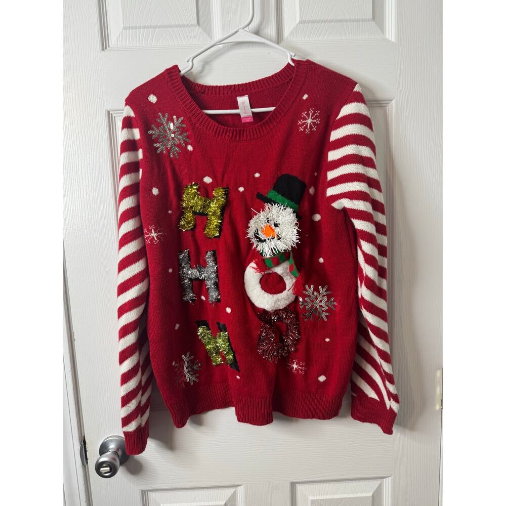 BONO No Boundaries Ugly Christmas Sweater Snowman HO HO HO Size XXL